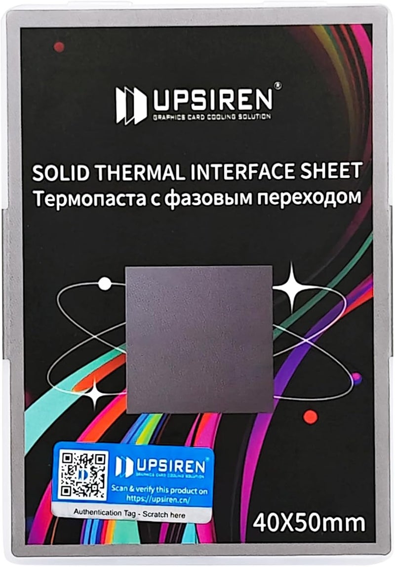 UPSIREN PCM-1 Phase Change GPU Thermal Pad, High Conductive Silicone Grease 8.5W/mK CPU Thermal Paste for PS5 Steam Deck CPU GPU SSD M.2 Laptop (50 * 40 * 0.25MM) - Image 1